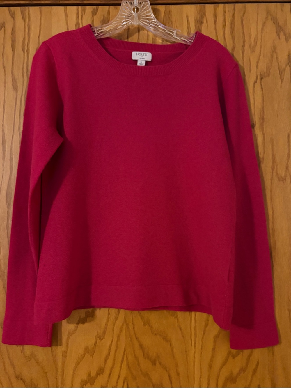 J. Crew Factory Women's Scoop Neck Sweater in Raspberry